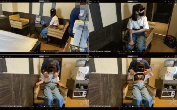 FC2-PPV-1842562 [Complete amateur real video #40] Loli body x slender big breasts F cup!  - !  - While playing with an old man's dick, I actually compared it with "My boyfriend's is about this" w # NTR # First shooting